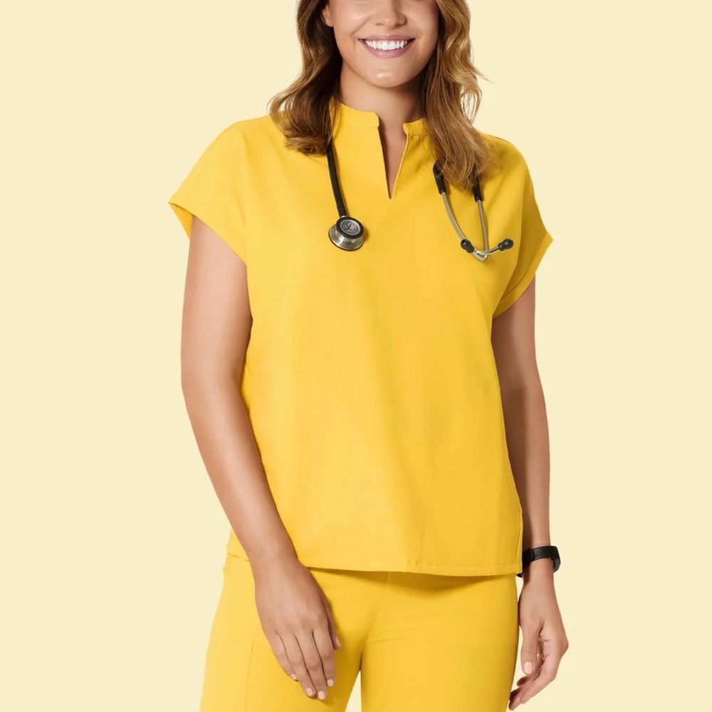 Samoan Sun Set | Mandala Yellow Scrubs | XS Mandarin Dolman | XSR 9 Pkt Jogger